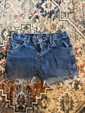 Wrangler Blue Distressed Denim Cutoff Shorts